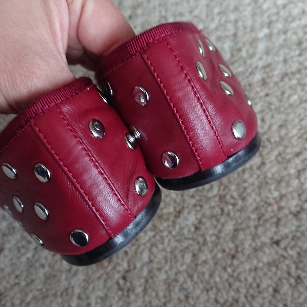 Loeffler Randall Landon Studded Leather Ballerina Flats in Burgundy size 6.5 - Picture 11 of 16